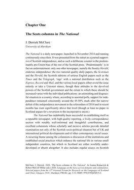 Chapter One the Scots Columns in the National