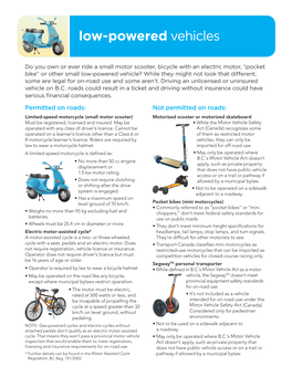 Motorized Scooters, Skateboards and the Segway Fact Sheet PI308