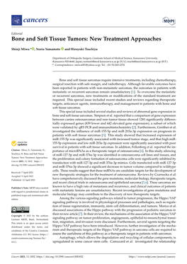 Bone and Soft Tissue Tumors: New Treatment Approaches