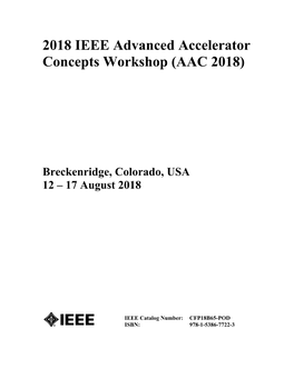 2018 IEEE Advanced Accelerator Concepts