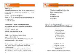 The Springs Health Centre Recreation Close Clowne Chesterfield S43