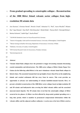 Reconstruction of the 1888 Ritter Island Volcanic Sector Collapse From