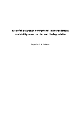 Fate of the Estrogen Nonylphenol in River Sediment: Availability, Mass Transfer and Biodegradation