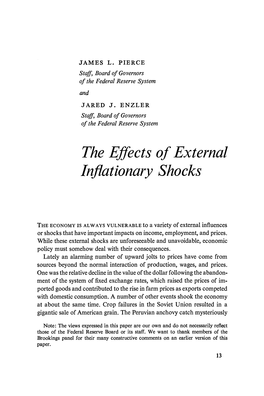 The Effects of External Inflationary Shocks (Brookings Papers On