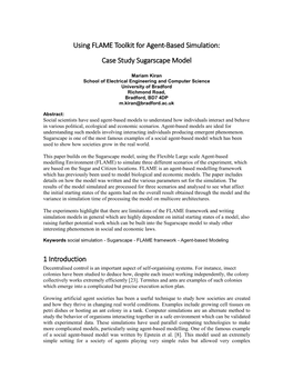 Using FLAME Toolkit for Agent-Based Simulation: Case Study Sugarscape Model