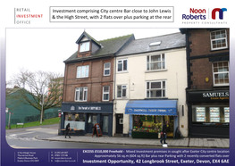 Investment Opportunity, 42 Longbrook Street, Exeter, Devon, EX4 6AE