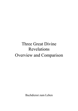 Three Great Divine Revelations Overview and Comparison