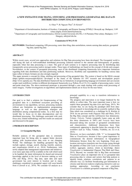 A New Initiative for Tiling, Stitching and Processing Geospatial Big Data in Distributed Computing Environments