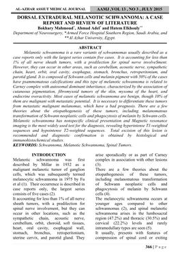 Dorsal Extradural Melanotic Schwannoma