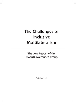 The Challenges of Inclusive Multilateralism