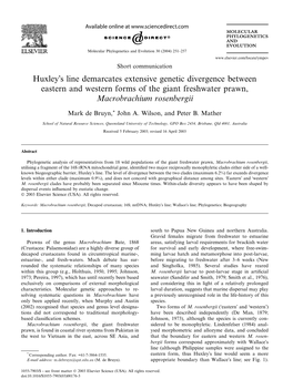 Huxley's Line Demarcates Extensive Genetic Divergence Between