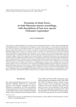 Taxonomy of Chain Danio, an Indo-Myanmar Species Assemblage, with Descriptions of Four New Species (Teleostei: Cyprinidae)