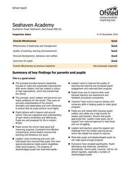 Seahaven Academy Southdown Road, Newhaven, East Sussex BN9 9JL