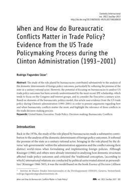 When and How Do Bureaucratic Conflicts Matter in Trade Policy?