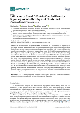 Utilization of Biased G Protein-Coupled Receptor Signaling Towards Development of Safer and Personalized Therapeutics