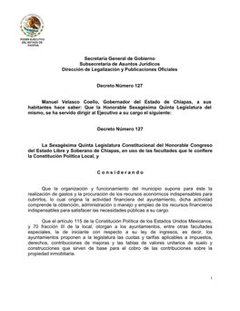 Secretaría General De Gobierno Subsecretaría De Asuntos Jurídicos Dirección De Legalización Y Publicaciones Oficiales