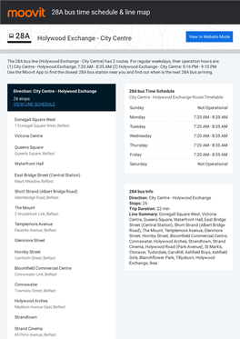 28A Bus Time Schedule & Line Route