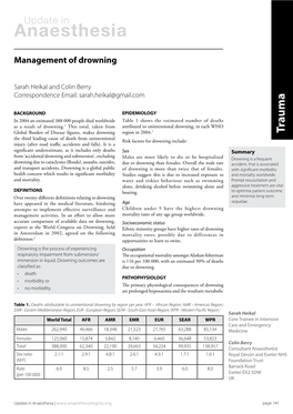 Management of Drowning