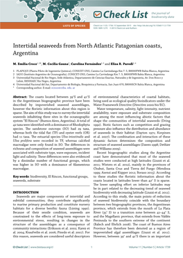 Check List Lists of Species Check List 11(5): 1739, 15 September 2015 Doi: ISSN 1809-127X © 2015 Check List and Authors