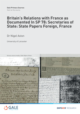 Secretaries of State: State Papers Foreign, France