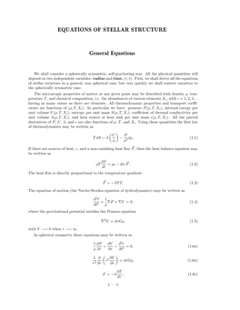 Equations of Stellar Structure