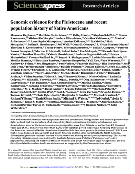 Genomic Evidence for the Pleistocene and Recent Population History of Native Americans