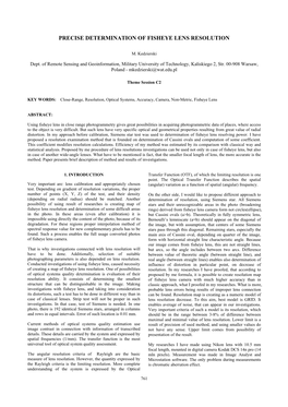 Precise Determination of Fisheye Lens Resolution