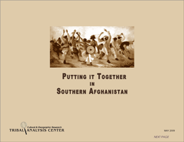 Putting It Together Southern Afghanistan