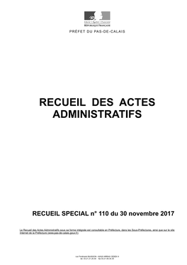 Recueil Des Actes Administratifs