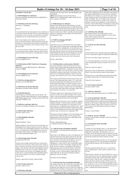 Radio 4 Listings for 18 – 24 June 2011 Page 1 of 16 SATURDAY 18 JUNE 2011 Morning News and Current Affairs, with John Humphrys and China