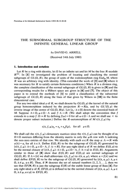 The Subnormal Subgroup Structure of the Infinite General Linear Group