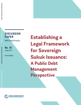 Establishing a Legal Framework for Sovereign Sukuk Issuance: a Public Debt Management Perspective