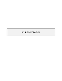 Iv. Registration