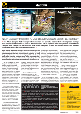 Altium Designer® Integrates XJTAG to Boost PCB Testability