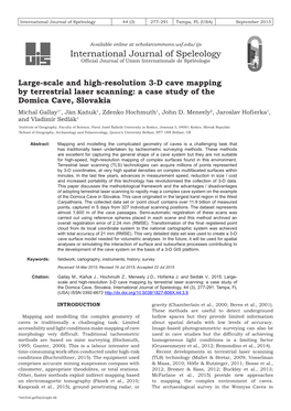 Large-Scale and High-Resolution 3-D Cave Mapping by Terrestrial Laser