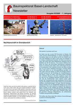 Bauinspektorat Basel-Landschaft Newsletter
