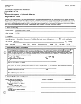 National Register of Historic Places Continuation Sheet