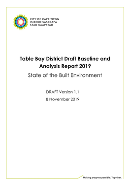 Table Bay District Draft Baseline and Analysis Report 2019 State of the Built Environment