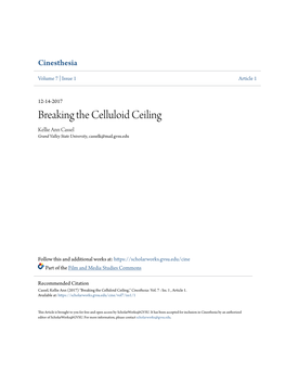 Breaking the Celluloid Ceiling Kellie Ann Cassel Grand Valley State University, Casselk@Mail.Gvsu.Edu