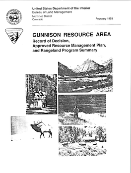 Gunnison RMP/ROD