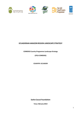ECUADORIAN AMAZON REGION LANDSCAPE STRATEGY Sacha