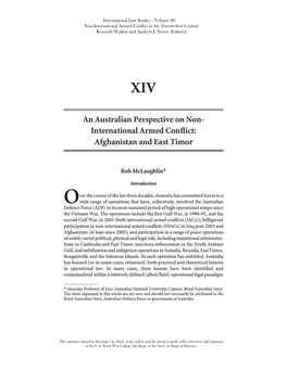 An Australian Perspective on Non-International Armed Conflict: Afghanistan and East Timor