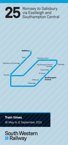 25Romsey to Salisbury Via Eastleigh and Southampton Central