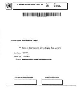 Title Items-In-Disarmament - Chronological Files - General