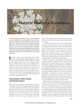 Natural Resource Economics