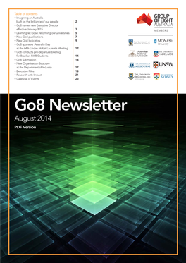 Group of 8 Australia, August Newsletter