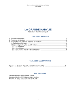 LA GRANDE KABYLIE Rédacteur : Jean-Pierre Frapolli