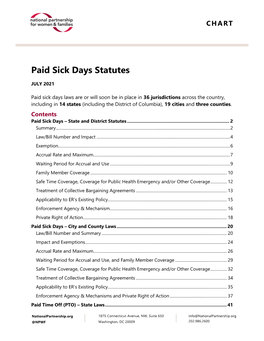 Paid Sick Days – State and District Statutes