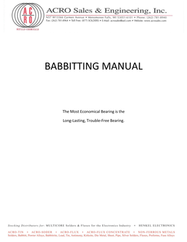 Babbitting Manual