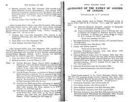 Genealogy of the Family of Gaudek of Ceylon